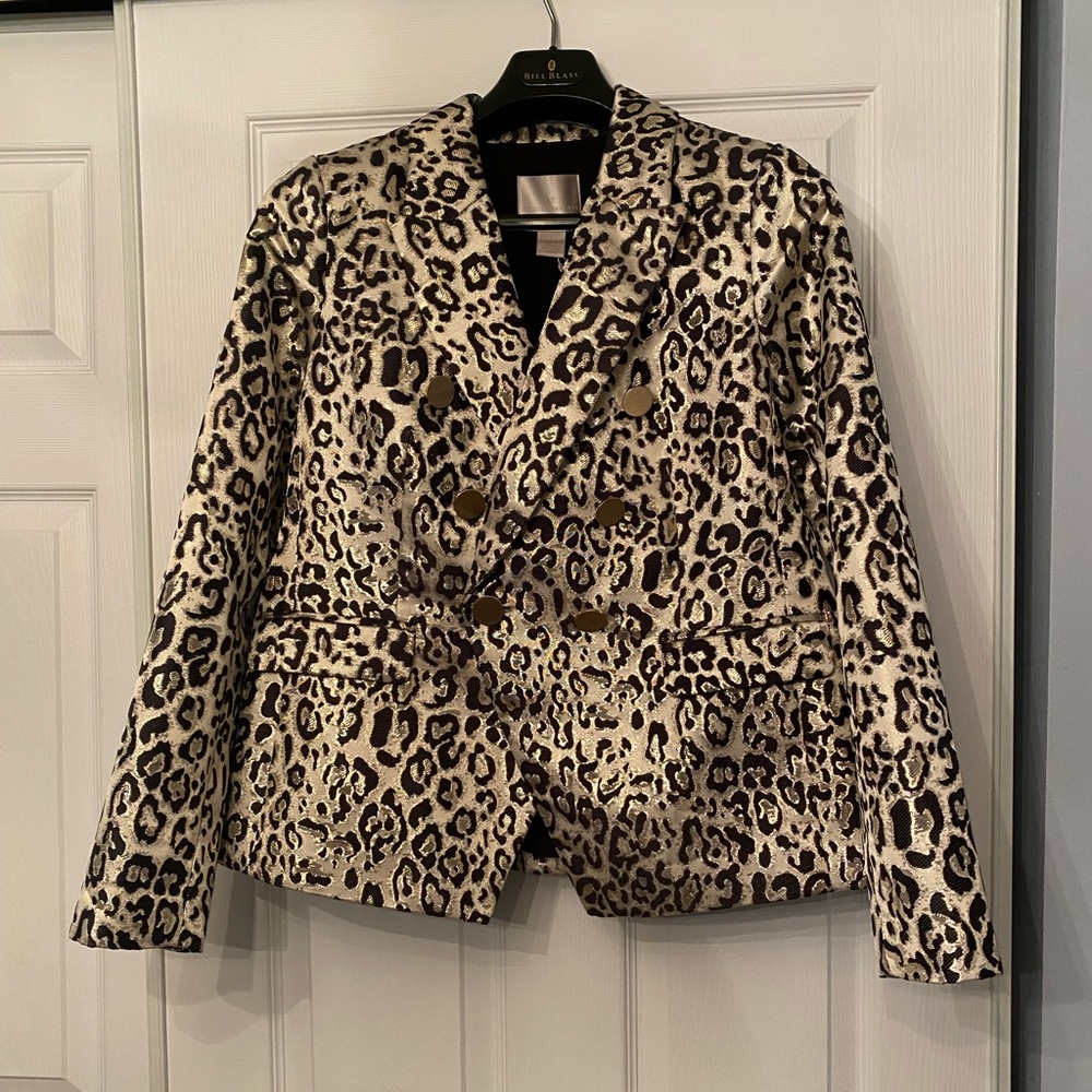 Rachel Parcell metallic leopard blazer